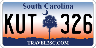 SC license plate KUT326