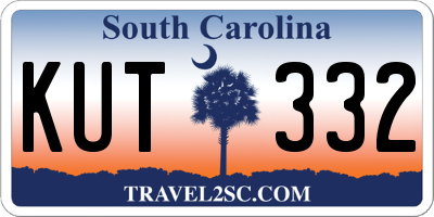 SC license plate KUT332