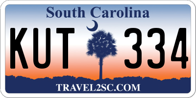 SC license plate KUT334