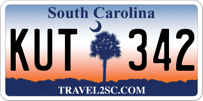 SC license plate KUT342