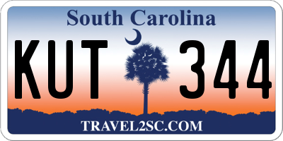 SC license plate KUT344
