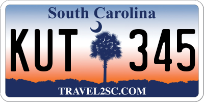 SC license plate KUT345