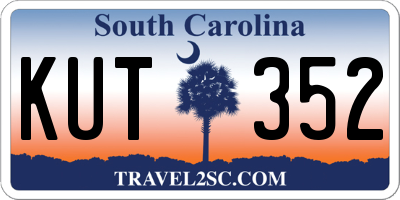 SC license plate KUT352