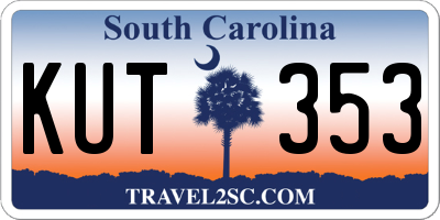 SC license plate KUT353