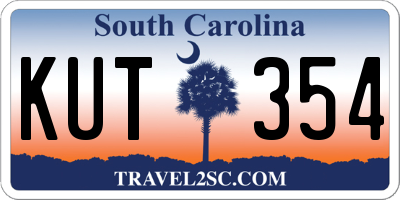 SC license plate KUT354