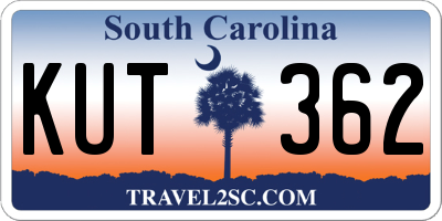 SC license plate KUT362