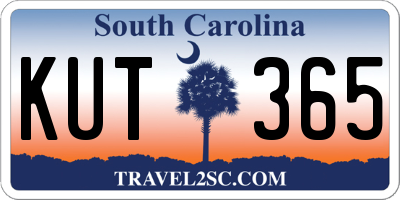 SC license plate KUT365