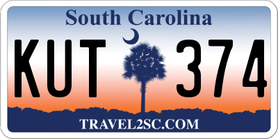 SC license plate KUT374