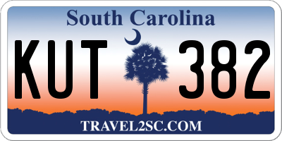 SC license plate KUT382