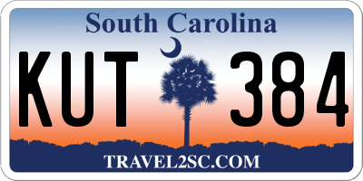 SC license plate KUT384