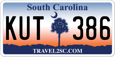 SC license plate KUT386