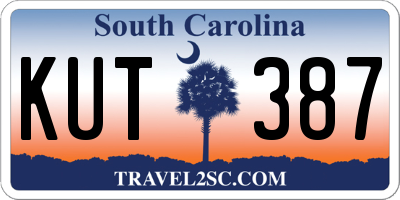 SC license plate KUT387