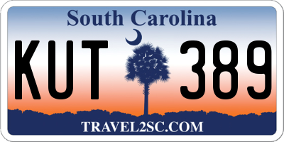 SC license plate KUT389