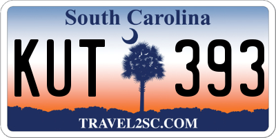 SC license plate KUT393