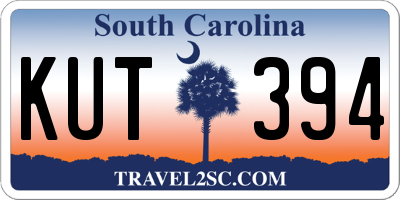 SC license plate KUT394