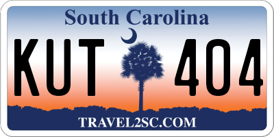 SC license plate KUT404