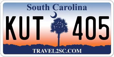 SC license plate KUT405