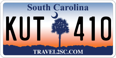 SC license plate KUT410