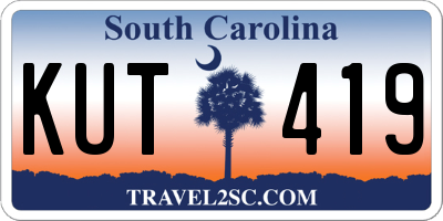 SC license plate KUT419