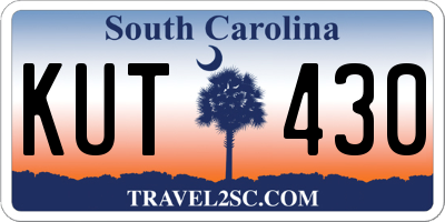SC license plate KUT430