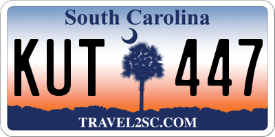 SC license plate KUT447