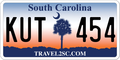 SC license plate KUT454