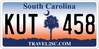 SC license plate KUT458