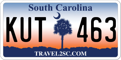SC license plate KUT463
