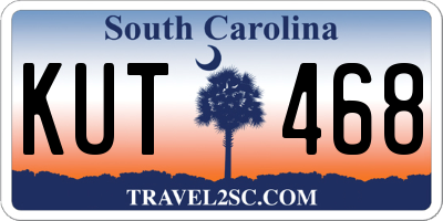 SC license plate KUT468