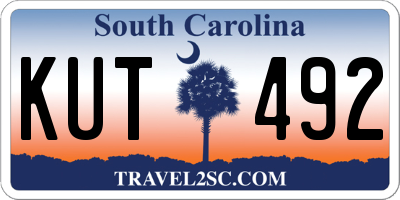 SC license plate KUT492