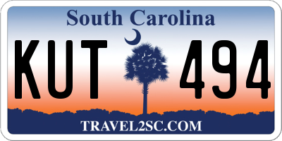 SC license plate KUT494
