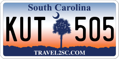 SC license plate KUT505