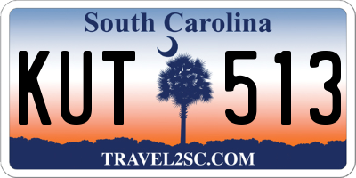 SC license plate KUT513