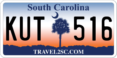 SC license plate KUT516