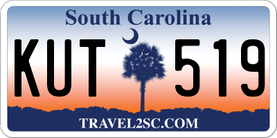 SC license plate KUT519