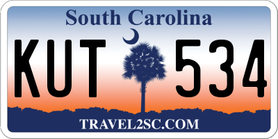 SC license plate KUT534