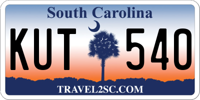 SC license plate KUT540