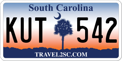 SC license plate KUT542