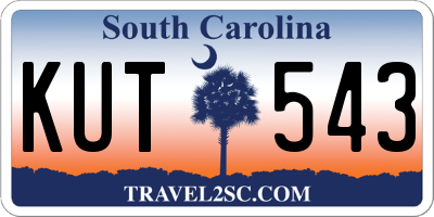 SC license plate KUT543