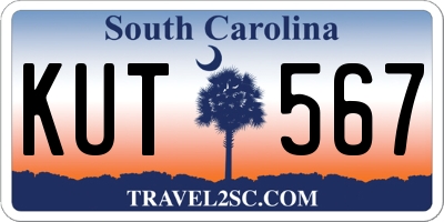 SC license plate KUT567