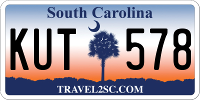 SC license plate KUT578