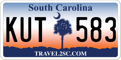 SC license plate KUT583