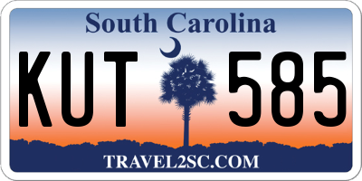 SC license plate KUT585