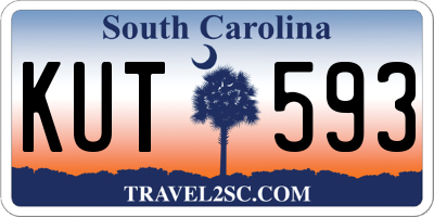 SC license plate KUT593