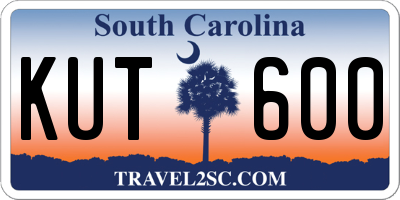 SC license plate KUT600