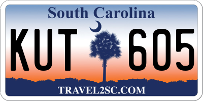 SC license plate KUT605