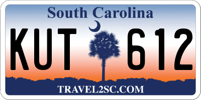 SC license plate KUT612