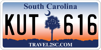 SC license plate KUT616