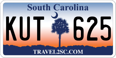 SC license plate KUT625