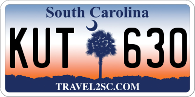 SC license plate KUT630